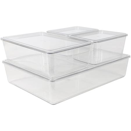 Flash Furniture Brody 3-1/4" Tall Clear Office Organizer with Varied Sizes Clear