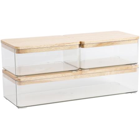 Flash Furniture Grady 2-1/2" Tall Office Organizer for Narrow Spaces Clear / Light Natural