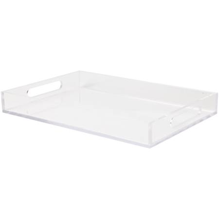 Flash Furniture Brody 1-1/2" Tall File and Paper Office Organizer with Handles Clear