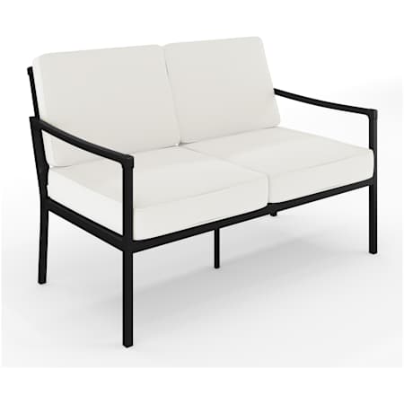 Flash Furniture Lily Pond 53" Steel Loveseat Black
