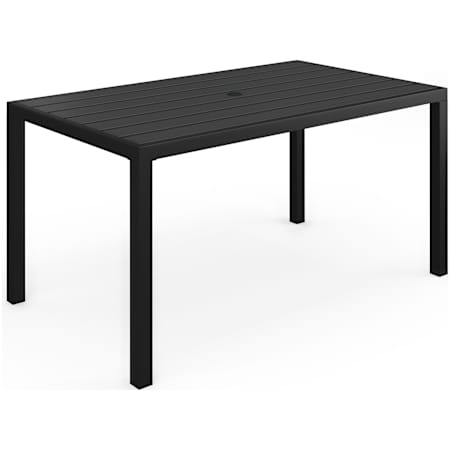 Flash Furniture Lily Pond 60" Wide Metal Top Steel Table Black
