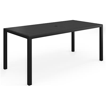 Flash Furniture Lily Pond 72" Wide Metal Top Steel Table Black