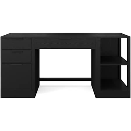 Flash Furniture Kayden 63" Engineered Wood and Steel 4 Drawer Modular Office Desk Black