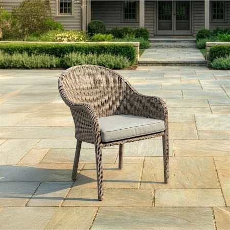 Flash Furniture Martha Stewart Lily Pond Indoor-Outdoor Stackable Patio Dining Armchair Gray