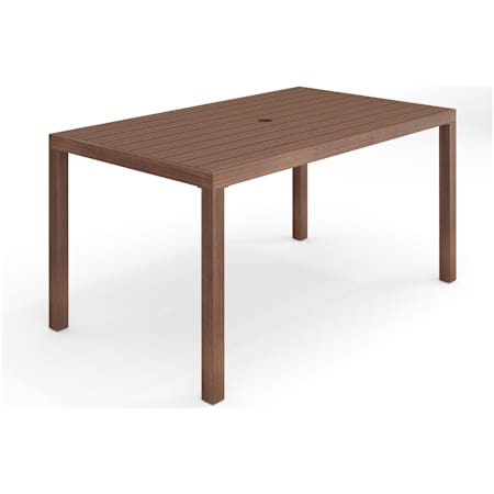 Flash Furniture Bedford 60" Wide Metal Top Aluminum Table with Umbrella Hole Brown