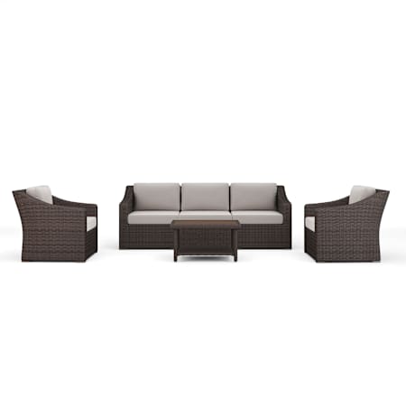 Flash Furniture Bedford 5 Piece Rattan and Wicker Framed Outdoor Conversation Set Brown