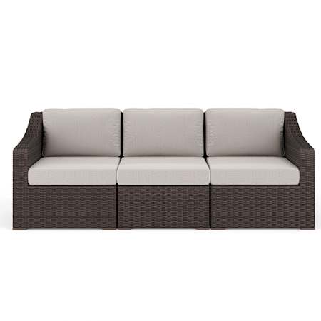 Flash Furniture Bedford 53" Wide Indoor-Outdoor Rattan Wicker Modular Patio Sofa Brown