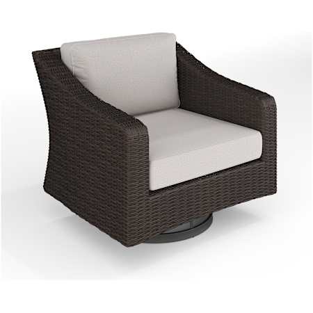 Flash Furniture Bedford 32" Rattan Lounge Chair with Swivel Brown