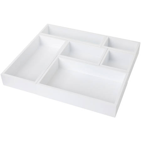 Flash Furniture Enzo 2" Tall Office Organizer Set with Squared Edges White