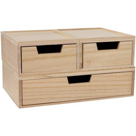 Flash Furniture Weston 3" Tall Office Organizer with Pullout Drawers Light Natural