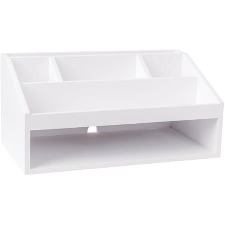 Flash Furniture Weston 6" Tall Office Organizer with Varied Storage White