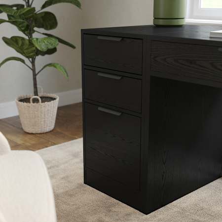 Flash Furniture Martha Stewart Kayden Engineered Wood Home Office Modular 3 Drawer File Cabinet Black