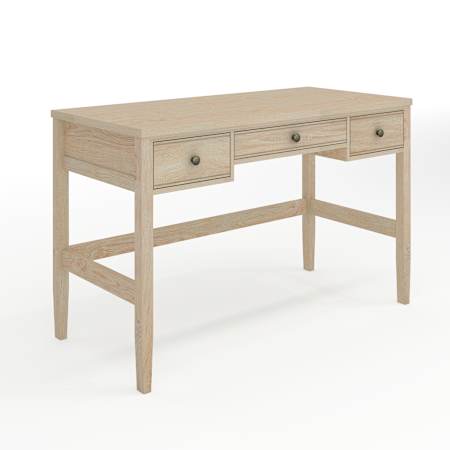 Flash Furniture Rhett 48" Wood Top Engineered Wood and Steel 3 Drawer Writing Desk Light Natural / Antique Bronze