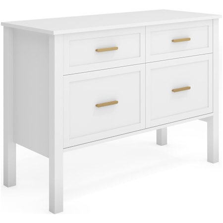 Flash Furniture Hutton 39" Wide 4 Drawer Engineered Wood Filing Cabinet White / Gold