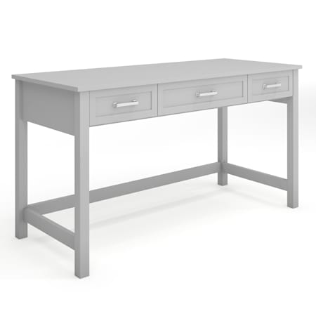Flash Furniture Hutton 54" Wood Top Engineered Wood and Steel 3 Drawer Office Desk Gray