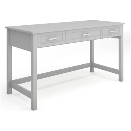 Flash Furniture Hutton 54" Engineered Wood and Steel 3 Drawer Office Desk Gray