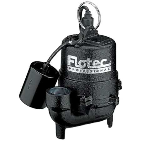 FloTec 1/3 HP Cast Iron Effluent Pump with Piggyback Tether Float N/A