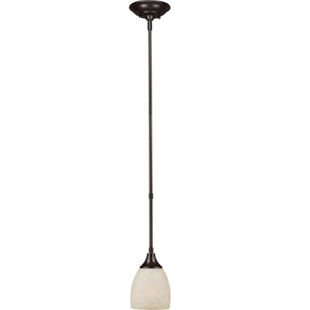 Forte Lighting Single Light 5" Wide Mini Pendant with White Linen Glass Shade Antique Bronze