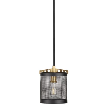 Forte Lighting Takoma 8" Wide Cage Mini Pendant Black and Soft Gold