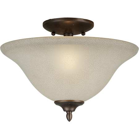 Forte Lighting 2 Light 13" Wide Semi-Flush Bowl Ceiling Fixture with White Glass Shade Antique Bronze