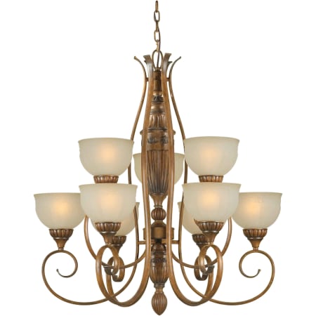 Forte Lighting 32Wx34H 9 Light Chandelier Rustic Sienna