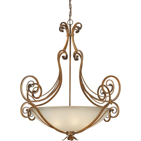 Forte Lighting 43Wx39.5H 6 Light Bowl Pendant Rustic Sienna