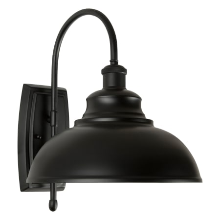 Forte Lighting Single Light 15" Tall Outdoor Wall Sconce with Metal Shade Black