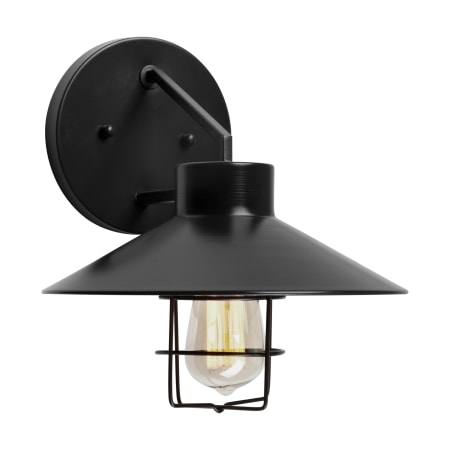 Forte Lighting Single Light 11" Tall Outdoor Wall Sconce Black