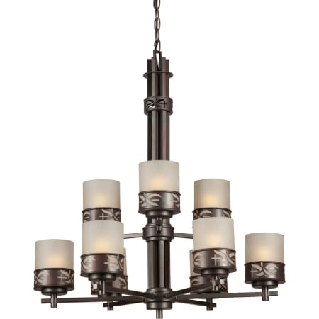 Forte Lighting 9 Light 2 Tier Chandelier Antique Bronze