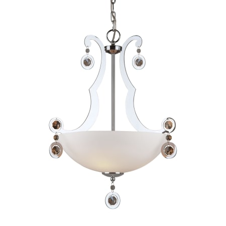 Forte Lighting 3 Light 18" Wide Pendant with Satin White Glass Shade Chrome