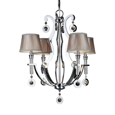 Forte Lighting 4 Light 24" Wide Chandelier with Fabric Shades Chrome