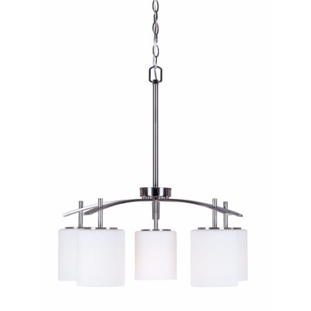Forte Lighting 5 Light 22.25" Wide Chandelier with Satin Opal Glass Shades Brushed Nickel