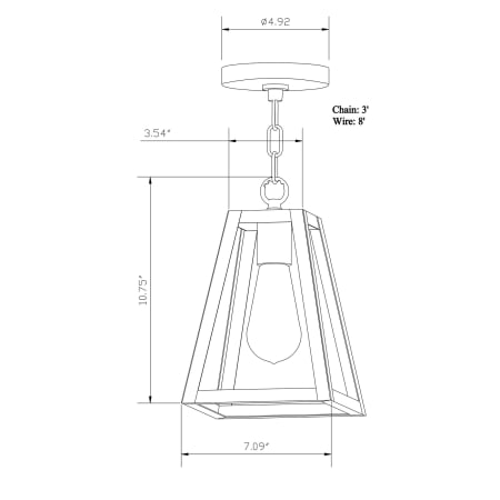 Forte Lighting-2651-01-Line Drawing