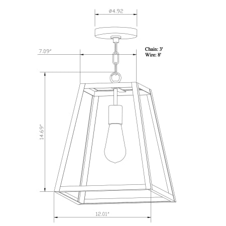 Forte Lighting-2652-01-Line Drawing