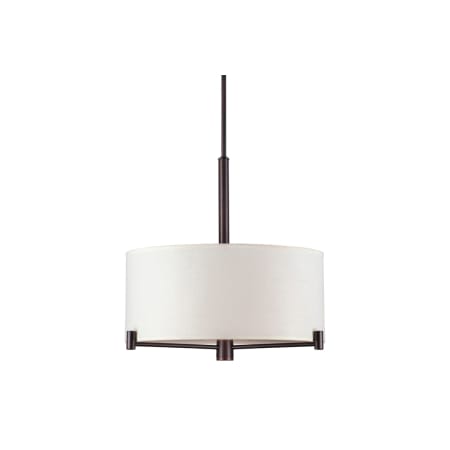 Forte Lighting 3 Light 18" Wide Pendant with Off White Drum Linen Shade Antique Bronze