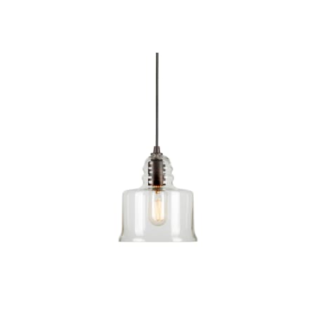 Forte Lighting Single Light 7" Wide Mini Pendant with Clear Glass Shade Antique Bronze
