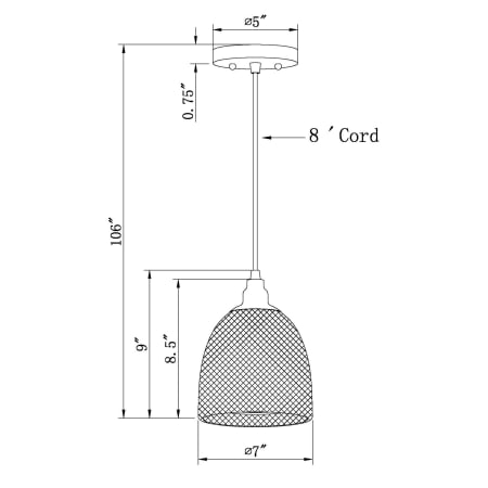 Forte Lighting-2688-01-Line Drawing