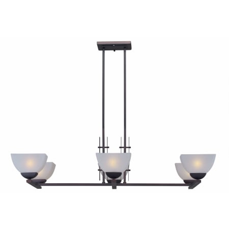 Forte Lighting 6 Light 43" Wide Linear Chandelier with White Linen Glass Shades Antique Bronze