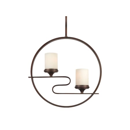 Forte Lighting 2 Light 20" Wide Chandelier with Satin Opal Glass Shades Antique Bronze