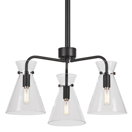Forte Lighting Beaker 3 Light 18" Wide Chandelier Black