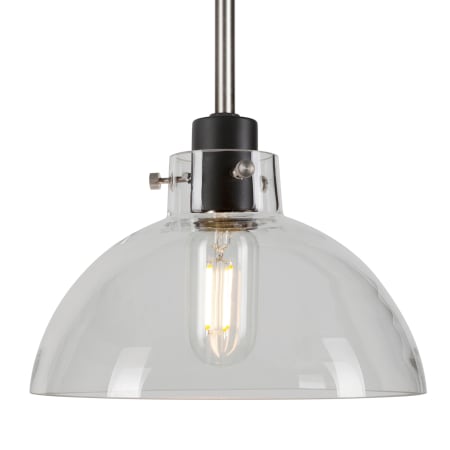 Forte Lighting Della 9" Wide Mini Pendant Black and Brushed Nickel