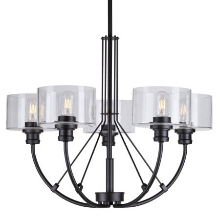 Forte Lighting Zane 5 Light 28" Wide Pillar Candle Chandelier Black