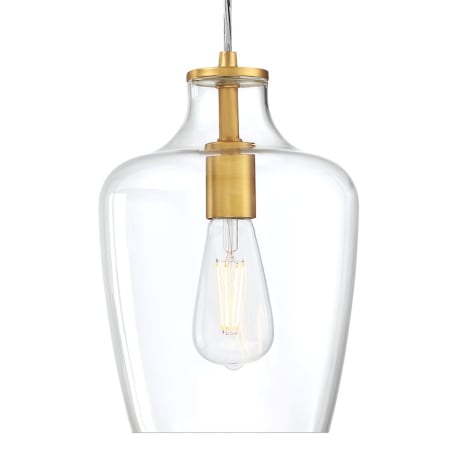 Forte Lighting Milo 8" Wide Mini Pendant with Clear Glass Shade Soft Gold
