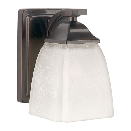 Forte Lighting Single Light 7" Tall Wall Sconce with White Linen Glass Shade Antique Bronze
