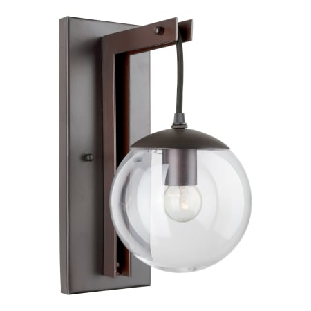 Forte Lighting Single Light 13" Tall Wall Sconce with Clear Globe Glass Shade Antique Bronze
