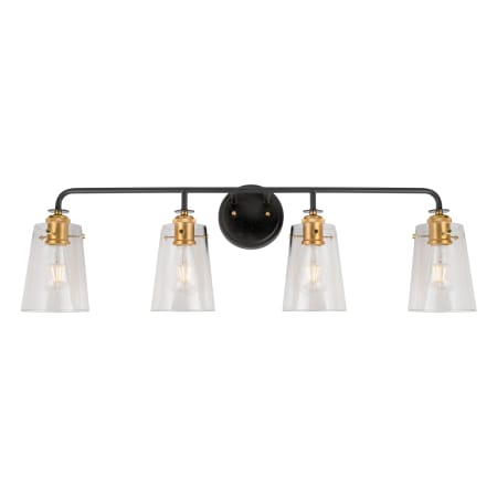 Forte Lighting Ronna 4 Light 35" Wide Bathroom Vanity Light Black and Soft Gold