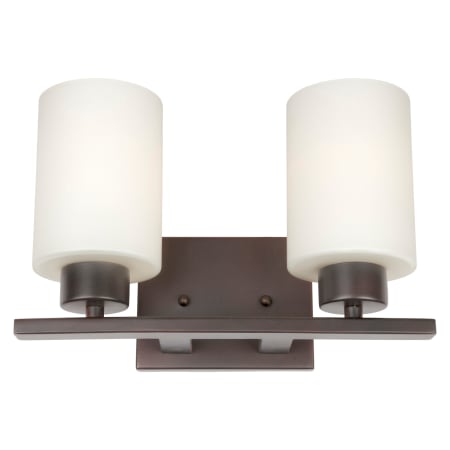 Forte Lighting 2 Light 13" Wide Bathroom Vanity Light with Satin Opal Glass Shades Antique Bronze