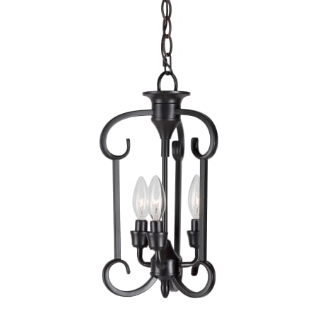 Forte Lighting Ione 3 Light 9" Wide Pillar Candle Mini Pendant Black