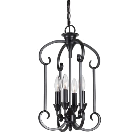 Forte Lighting Ione 4 Light 12" Wide Pillar Candle Pendant Black