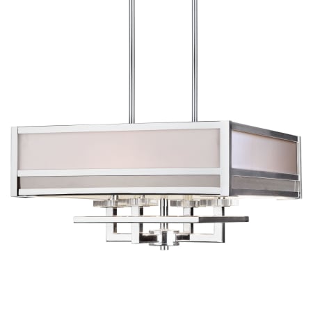 Forte Lighting 4 Light 21" Wide Chandelier with Fabric Shade Chrome